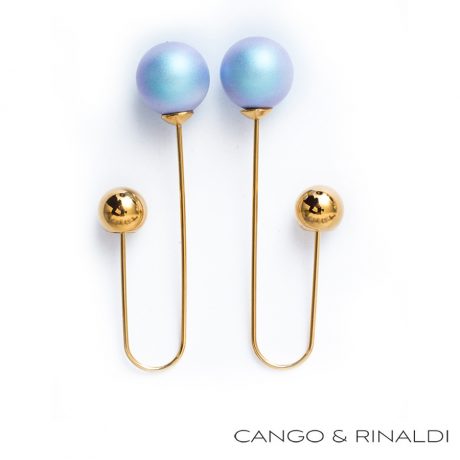 kék gyöngy fülbevaló-lógós fazonú-Pearl collection