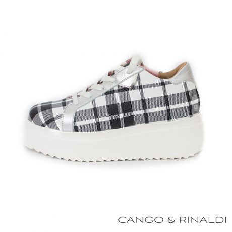 Cango&Rinaldi-kockás slipon-bőrcipő